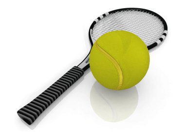 Tennis ball and racket clipart