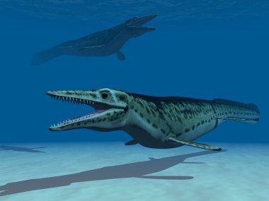 Underwater dinosaur Mosasaur. clipart