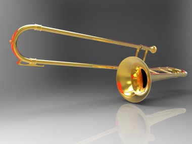 Gold trombone clipart