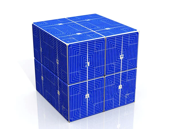 Cubo de célula solar — Fotografia de Stock