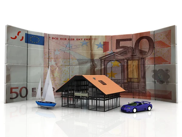 Ev ve euro — Stok fotoğraf