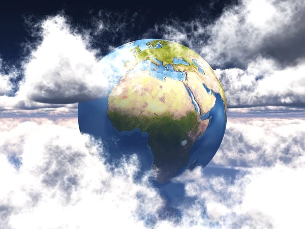 Earth in the clouds — Stock Photo, Image