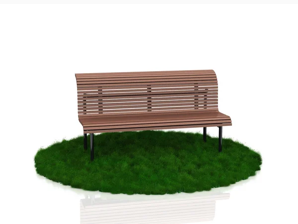 长凳和草 — 图库照片