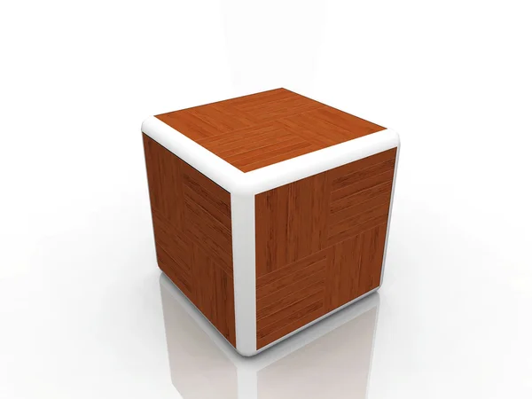 Деревянный куб — стоковое фото