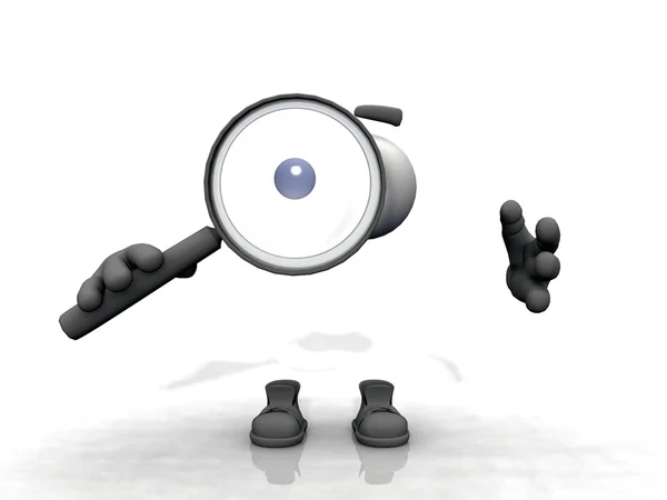 Invisible Man and magnifier — Stock Photo, Image