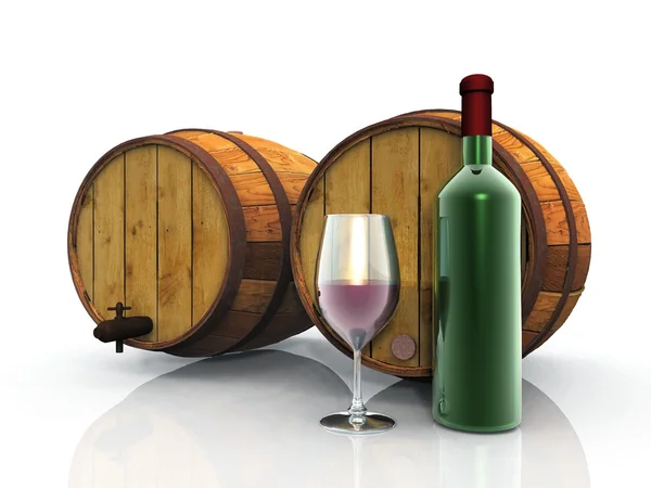 Vine and barrels — Stock Photo, Image