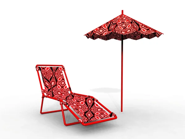 Guarda-chuvas e cadeira lounge — Fotografia de Stock