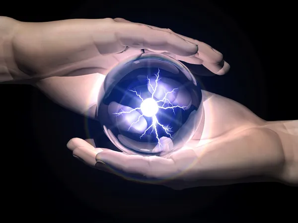 Мяч ясновидения в руках — стоковое фото