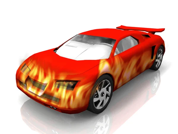 Тестовий автомобіль з червоним полум'ям — стокове фото