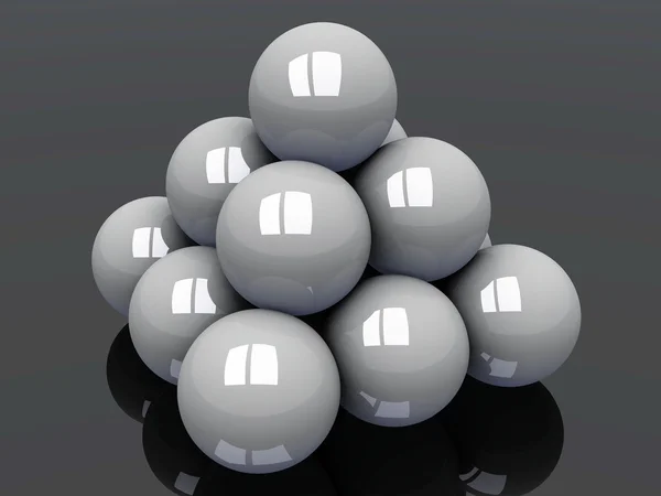 Pyramid of white balls — Stock Photo, Image