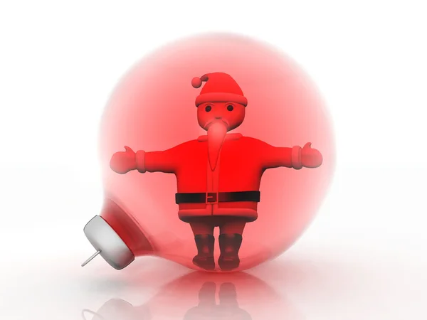 Papai Noel em uma bola de Natal — Fotografia de Stock