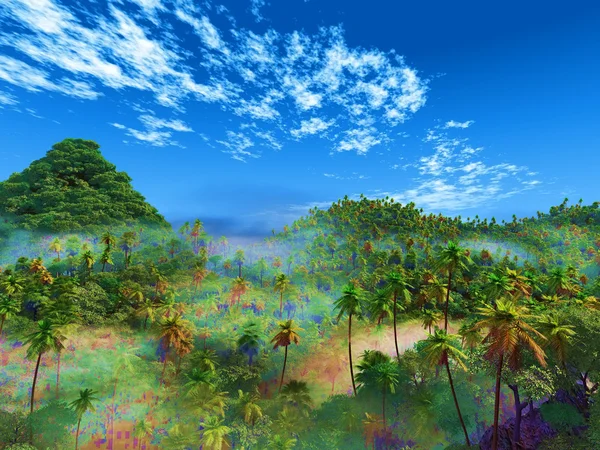 stock image Tropical landscape and blue sky