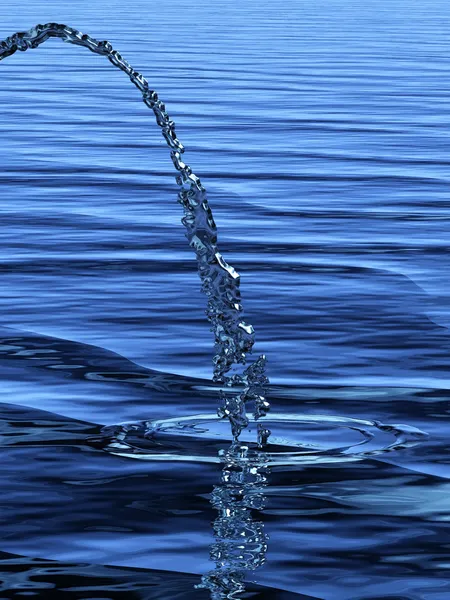 Su jeti ve mavi arka plan — Stok fotoğraf