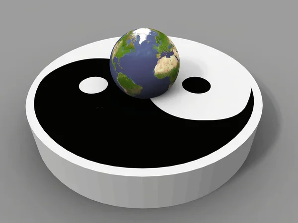 La tierra y el ying yang —  Fotos de Stock