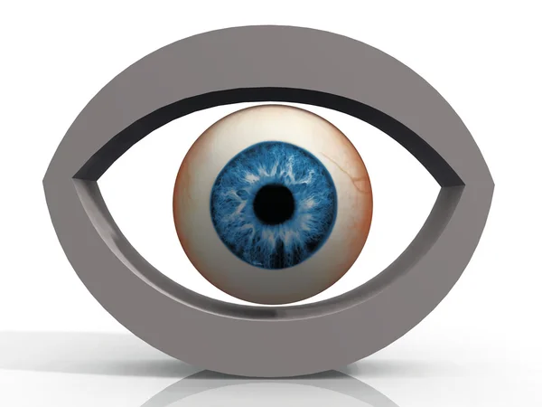 Blaues Auge auf weißem Hintergrund — Stockfoto