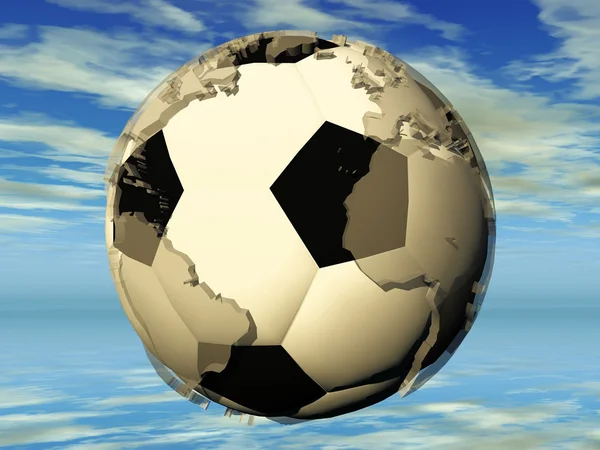 Der Fußball und die Erde — Stockfoto