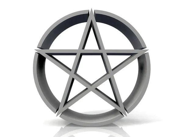Silver pentagram — Stockfoto