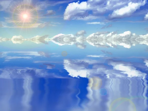 Felhők a napot és a kék ég — Stock Fotó