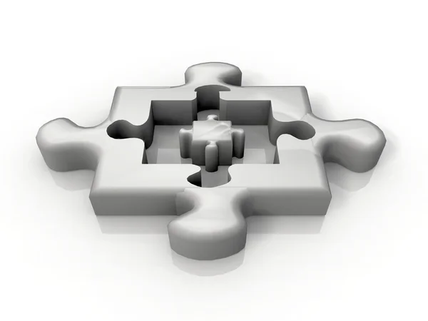 The small and large puzzle — Stock Photo, Image