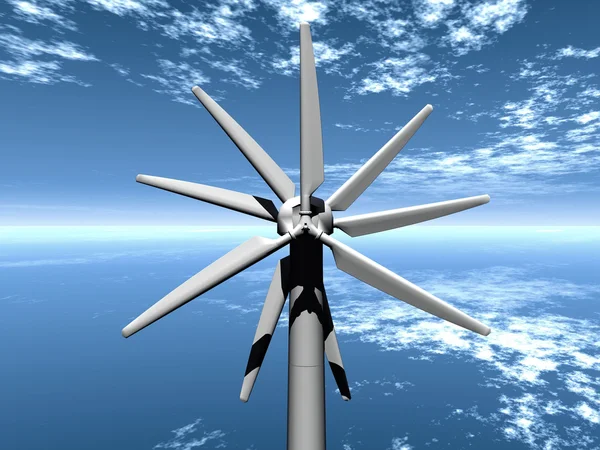 Hélice de turbina em um fundo de céu — Fotografia de Stock