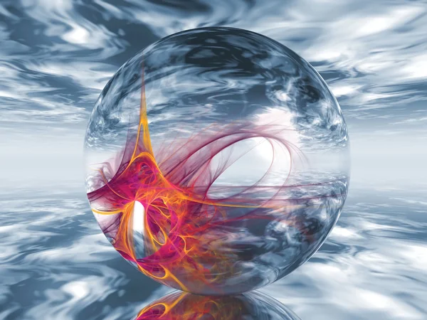 Uma bola transparente contendo formas — Fotografia de Stock