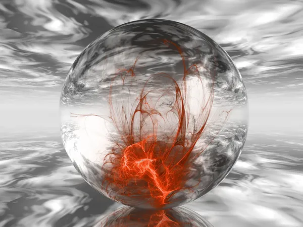 A transparent ball containing shapes — Stock Photo, Image