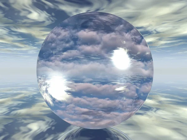 Egy átlátszó labda, amely tartalmazza a felhők — Stock Fotó