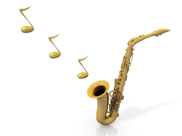 O saxofone e as notas — Fotografia de Stock