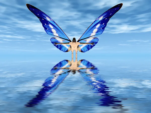 Фея с крыльями бабочки — стоковое фото