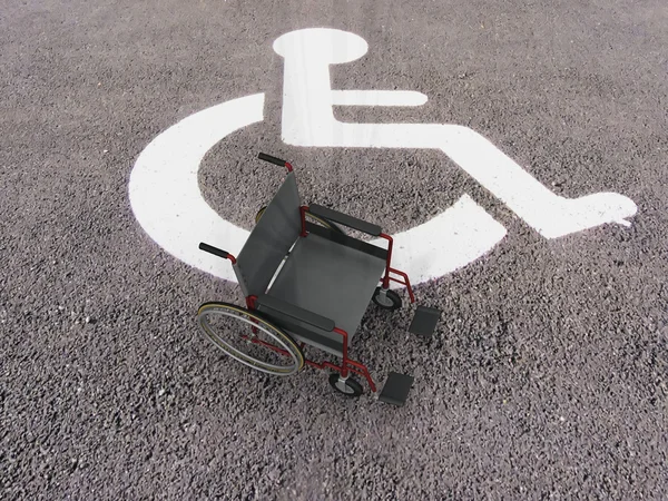 Krzesło przestrzeni niepełnosprawnych osób niepełnosprawnych — Zdjęcie stockowe