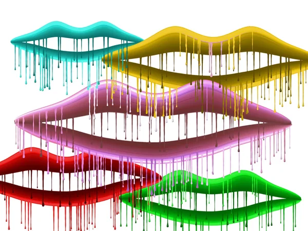 The lips color dripping — Stock Photo, Image