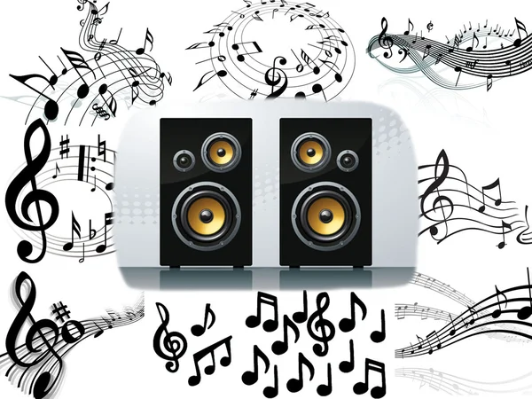 Muzikale thema met luidsprekers — Stockfoto