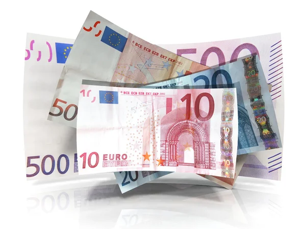 As diferentes notas em euros — Fotografia de Stock
