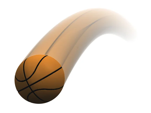 Basketbal in vlucht — Stockfoto