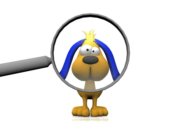 Dog with magnifying glass — Zdjęcie stockowe