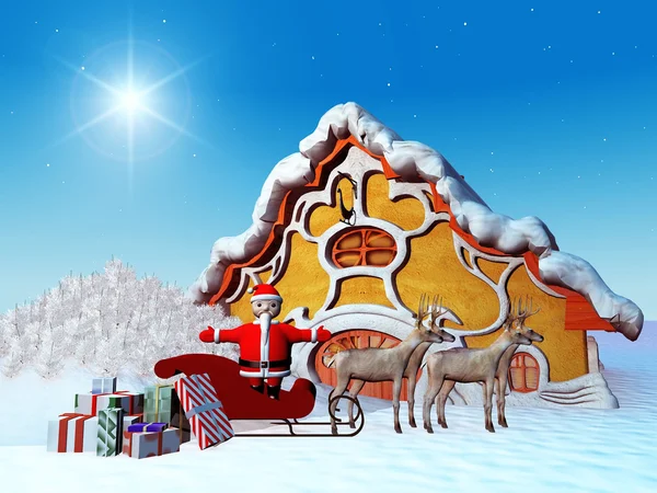 Santa Claus con regalos — Foto de Stock