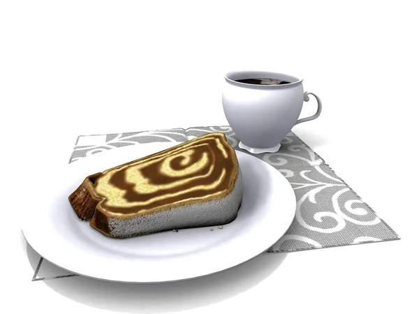 Dessert cake with coffee — Stock Photo, Image