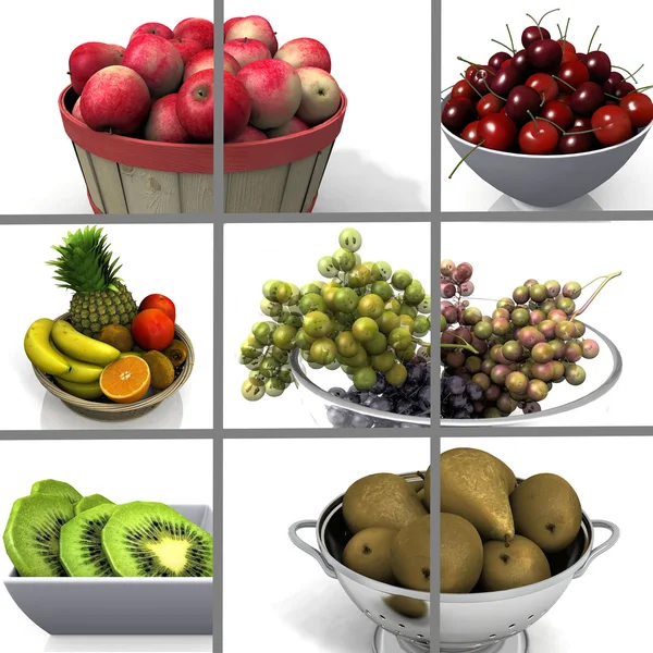 Collage de fruits colorés — Photo