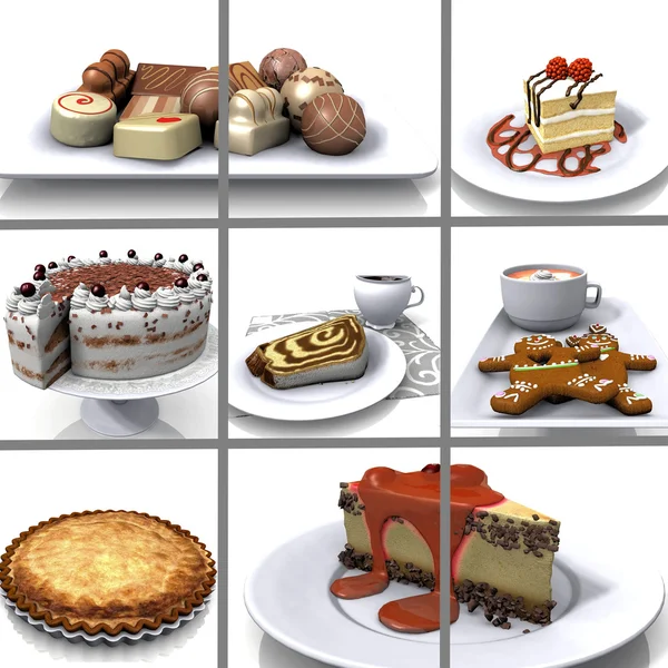 stock image Dessert collage