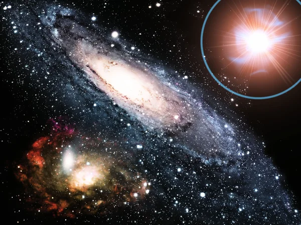 Graficzny obraz galaktyki we wszechświecie — Zdjęcie stockowe