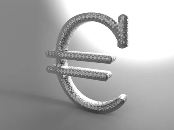 Symbole 3d en métal euro — Photo