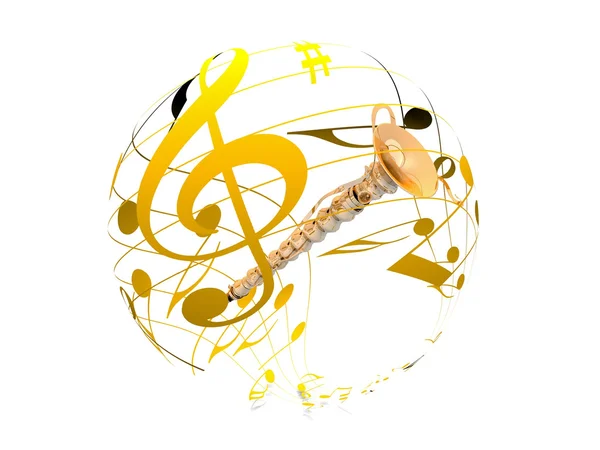 Золотой кларнет — стоковое фото