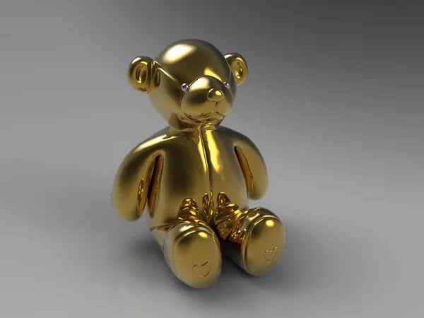 Gold teddy bear — Stock Photo, Image