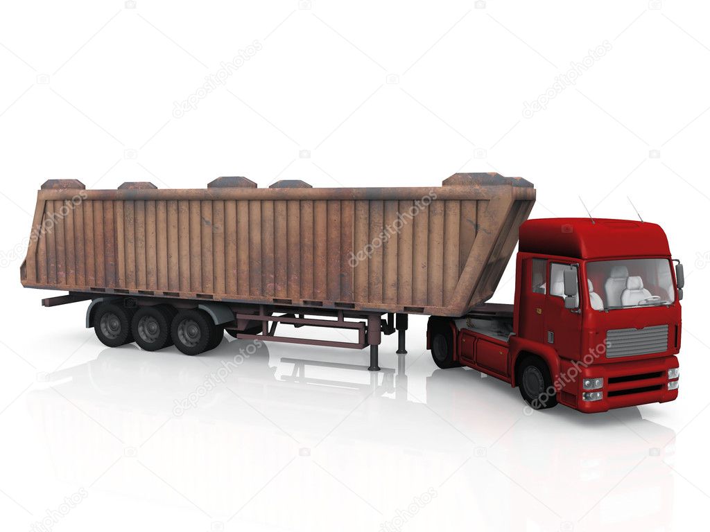 Truck isolated on white.