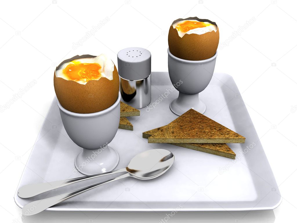 Soft boiled egg with toasted bread