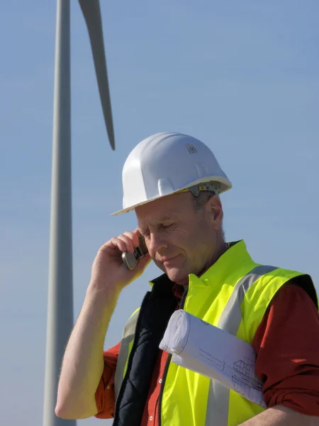 Site manager of wind turbine — Stock Photo, Image
