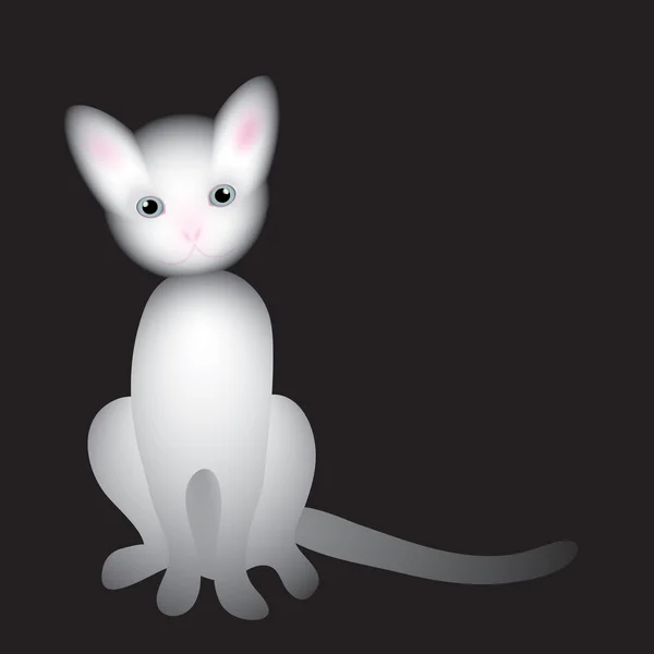 Gatto / Bianco adorabile bambino — Vettoriale Stock