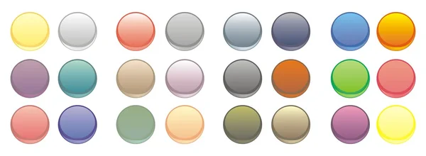 Collection of vector blank glowing, colorful circular web buttons — Stock Vector