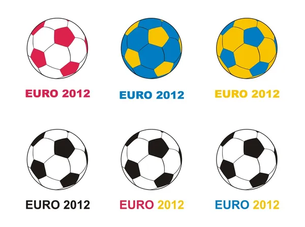 stock vector Euro 2012 soccer championship balls