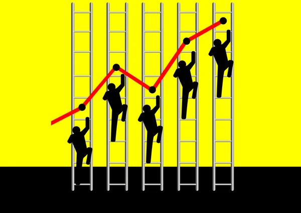 Climbing The Leaders — Stock Vector